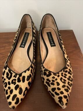 Steven By Steve Madden Women’s Leopard Calf Hair Flat Shoe Low Heel Size 7.5